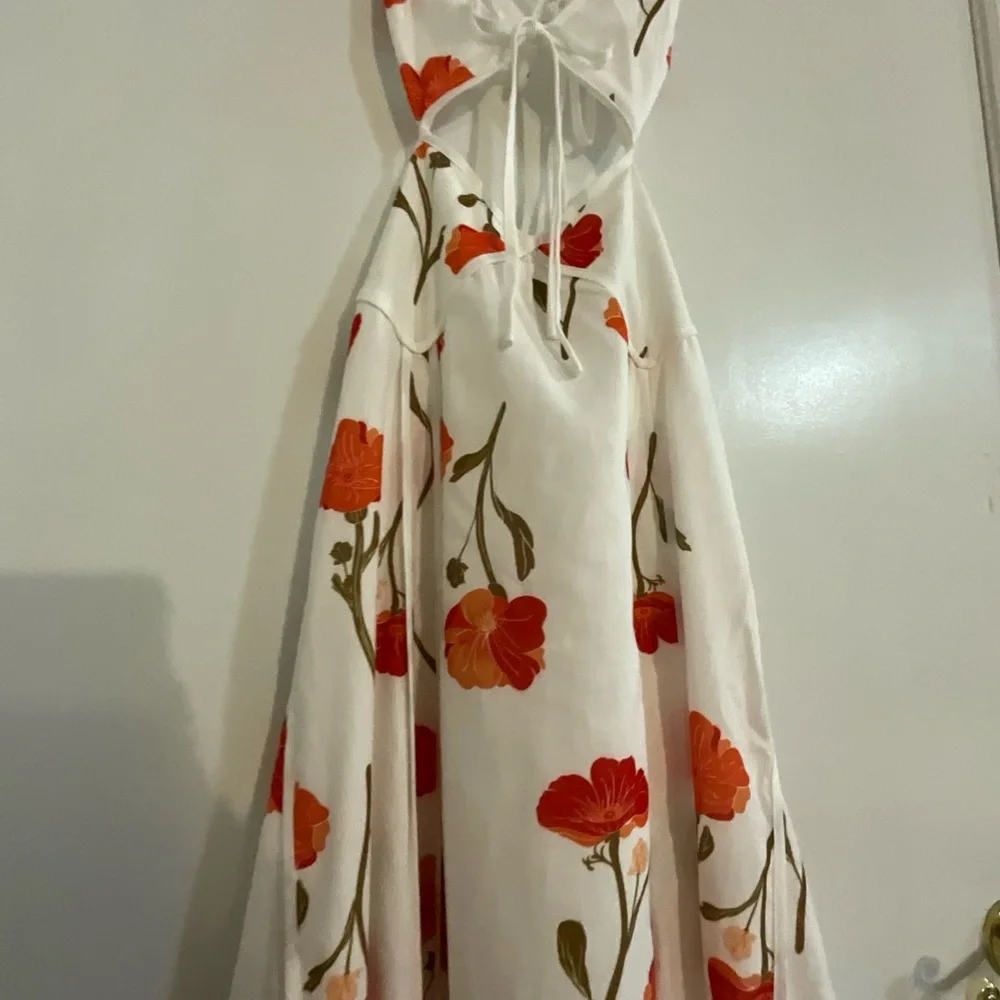 [Commense] Floral Cut-Out Tie-Back Flower MaxiDress NWT - Picture 8 of 13